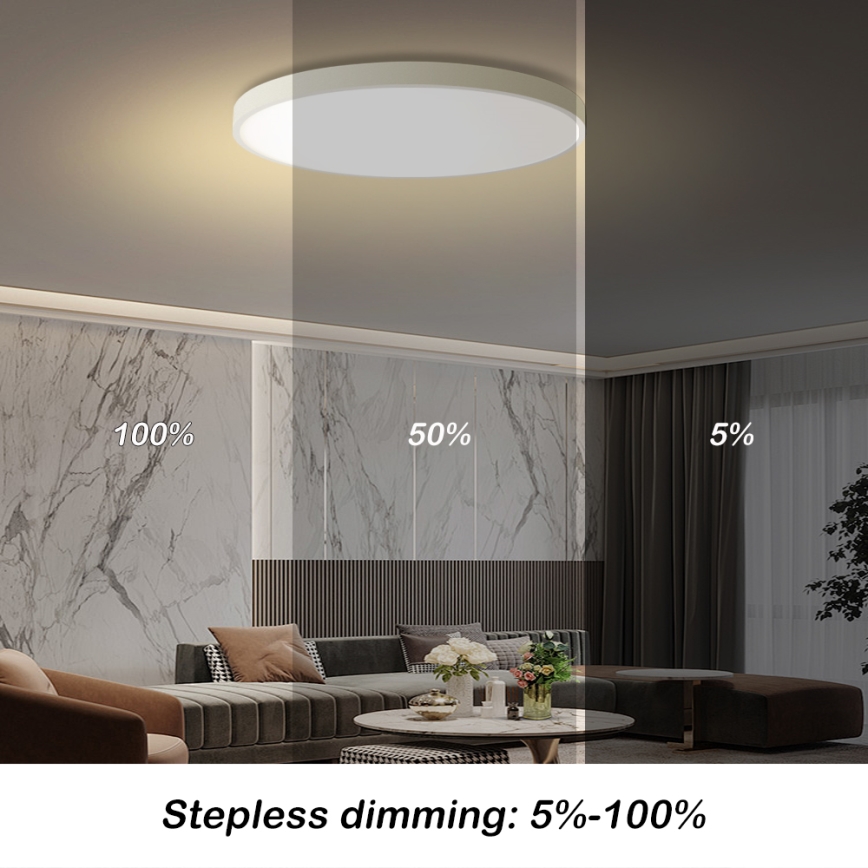 Brilagi - LED Ρυθμιζόμενο φωτιστικό οροφής POOL SMART LED/100W/230V 3000-6000K διάμετρος 80 cm Wi-Fi Tuya λευκό + τηλεχειριστήριο