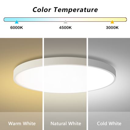 Brilagi - LED Ρυθμιζόμενο φωτιστικό οροφής POOL SMART LED/100W/230V 3000-6000K διάμετρος 80 cm Wi-Fi Tuya λευκό + τηλεχειριστήριο