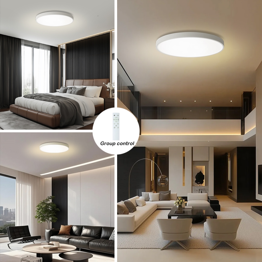 Brilagi - LED Ρυθμιζόμενο φωτιστικό οροφής POOL SMART LED/100W/230V 3000-6000K διάμετρος 80 cm Wi-Fi Tuya λευκό + τηλεχειριστήριο