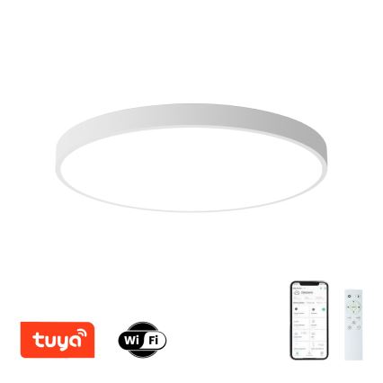 Brilagi - LED Ρυθμιζόμενο φωτιστικό οροφής POOL SMART LED/100W/230V 3000-6000K διάμετρος 80 cm Wi-Fi Tuya λευκό + τηλεχειριστήριο