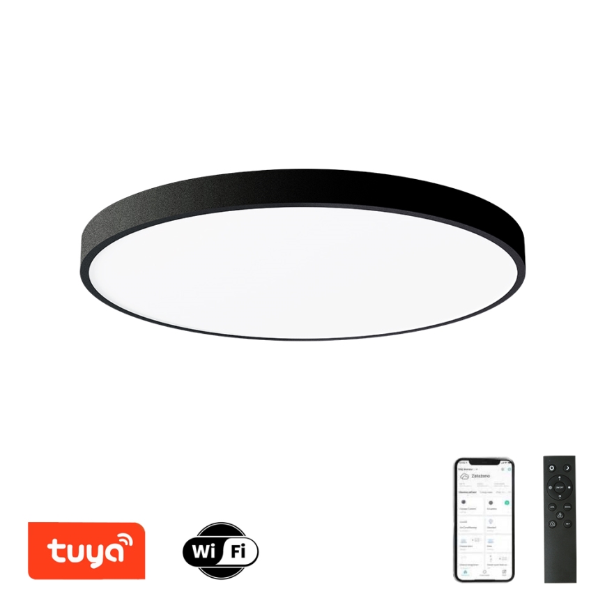 Brilagi - LED Ρυθμιζόμενο φωτιστικό οροφής POOL SMART LED/100W/230V 3000-6000K διάμετρος 80 cm Wi-Fi Tuya μαύρο + τηλεχειριστήριο