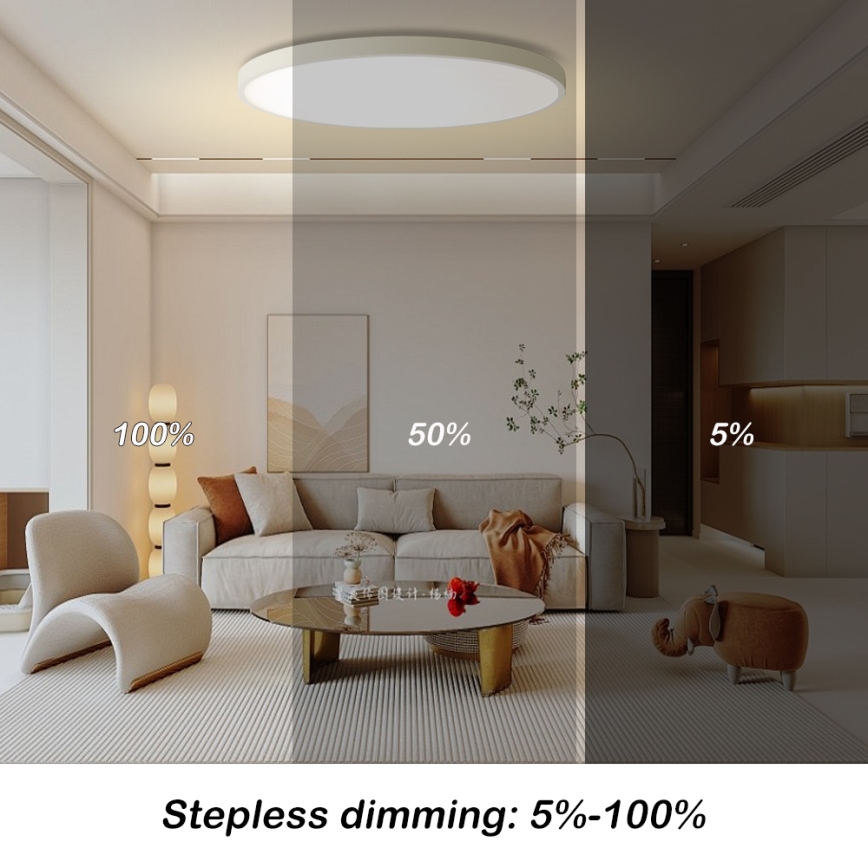 Brilagi - LED Ρυθμιζόμενο φωτιστικό οροφής POOL SMART LED/128W/230V 3000-6000K διάμετρος 100 cm Wi-Fi Tuya λευκό + τηλεχειριστήριο