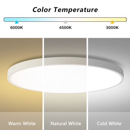 Brilagi - LED Ρυθμιζόμενο φωτιστικό οροφής POOL SMART LED/128W/230V 3000-6000K διάμετρος 100 cm Wi-Fi Tuya λευκό + τηλεχειριστήριο