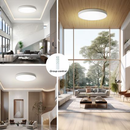 Brilagi - LED Ρυθμιζόμενο φωτιστικό οροφής POOL SMART LED/128W/230V 3000-6000K διάμετρος 100 cm Wi-Fi Tuya λευκό + τηλεχειριστήριο
