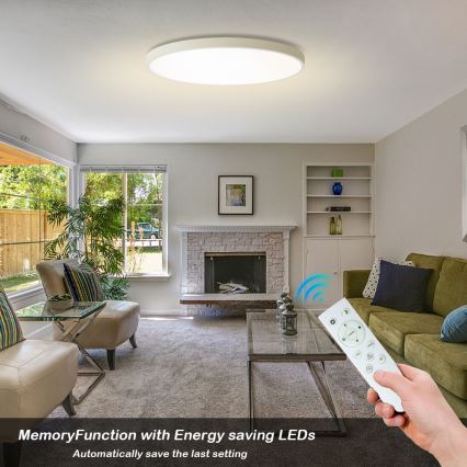Brilagi - LED Ρυθμιζόμενο φωτιστικό οροφής POOL SMART LED/128W/230V 3000-6000K διάμετρος 100 cm Wi-Fi Tuya λευκό + τηλεχειριστήριο