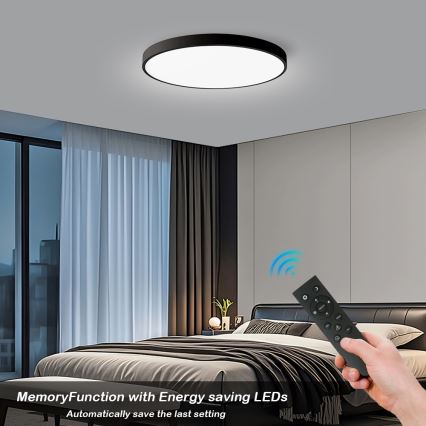 Brilagi - LED Ρυθμιζόμενο φωτιστικό οροφής POOL SMART LED/128W/230V 3000-6000K διάμετρος 100 cm Wi-Fi Tuya μαύρο + τηλεχειριστήριο