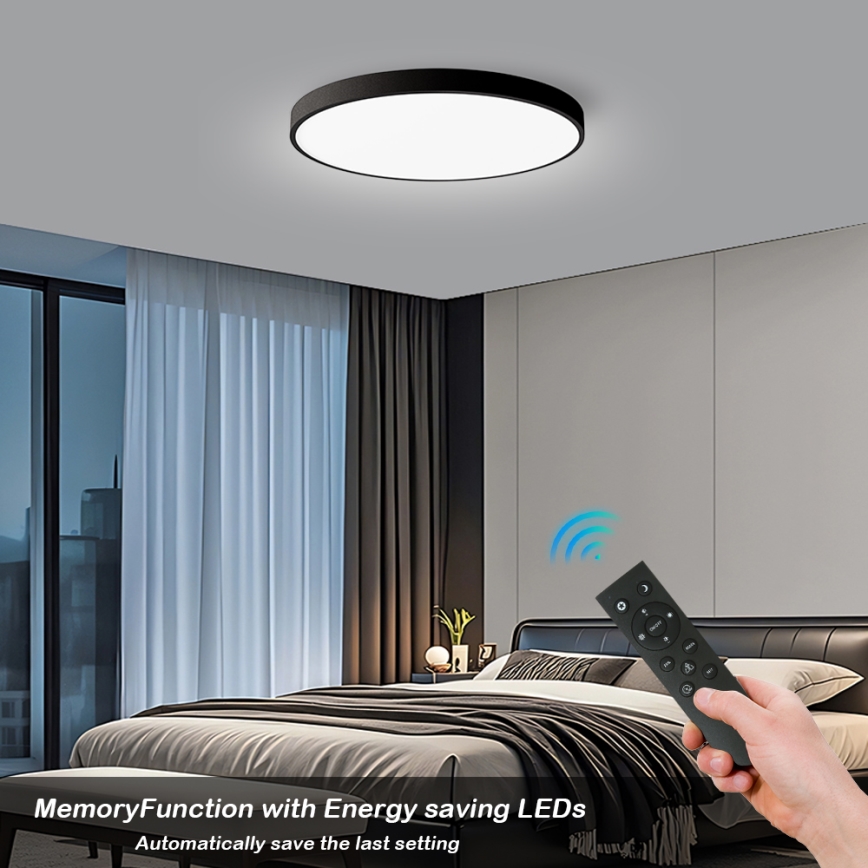 Brilagi - LED Ρυθμιζόμενο φωτιστικό οροφής POOL SMART LED/128W/230V 3000-6000K διάμετρος 100 cm Wi-Fi Tuya μαύρο + τηλεχειριστήριο