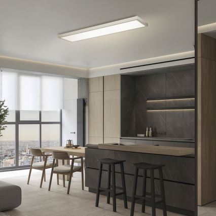 Brilagi - LED ρυθμιζόμενο φωτιστικό οροφής μπάνιου FRAME SMART LED/50W/230V 120x30 cm 3000-6000K IP44 ασημί + τηλεχειριστήριο