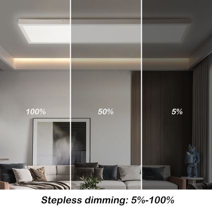 Brilagi - LED Ρυθμιζόμενο φωτιστικό οροφής FRAME SMART LED/50W/230V 30x120 cm 3000-6000K IP44 λευκό + τηλεχειριστήριο