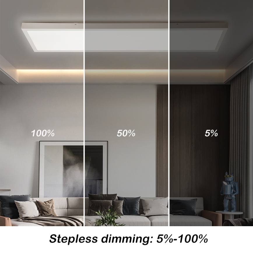 Brilagi - LED Ρυθμιζόμενο φωτιστικό οροφής FRAME SMART LED/50W/230V 30x120 cm 3000-6000K IP44 λευκό + τηλεχειριστήριο