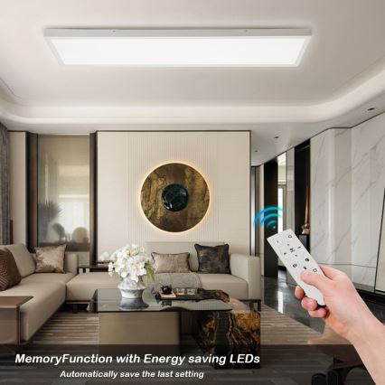 Brilagi - LED Ρυθμιζόμενο φωτιστικό οροφής FRAME SMART LED/50W/230V 30x120 cm 3000-6000K IP44 λευκό + τηλεχειριστήριο