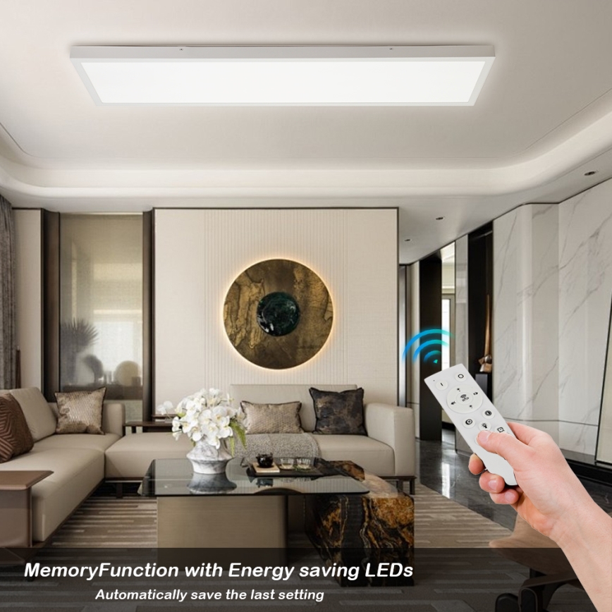 Brilagi - LED Ρυθμιζόμενο φωτιστικό οροφής FRAME SMART LED/50W/230V 30x120 cm 3000-6000K IP44 λευκό + τηλεχειριστήριο