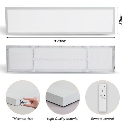 Brilagi - LED Ρυθμιζόμενο φωτιστικό οροφής FRAME SMART LED/50W/230V 30x120 cm 3000-6000K IP44 λευκό + τηλεχειριστήριο