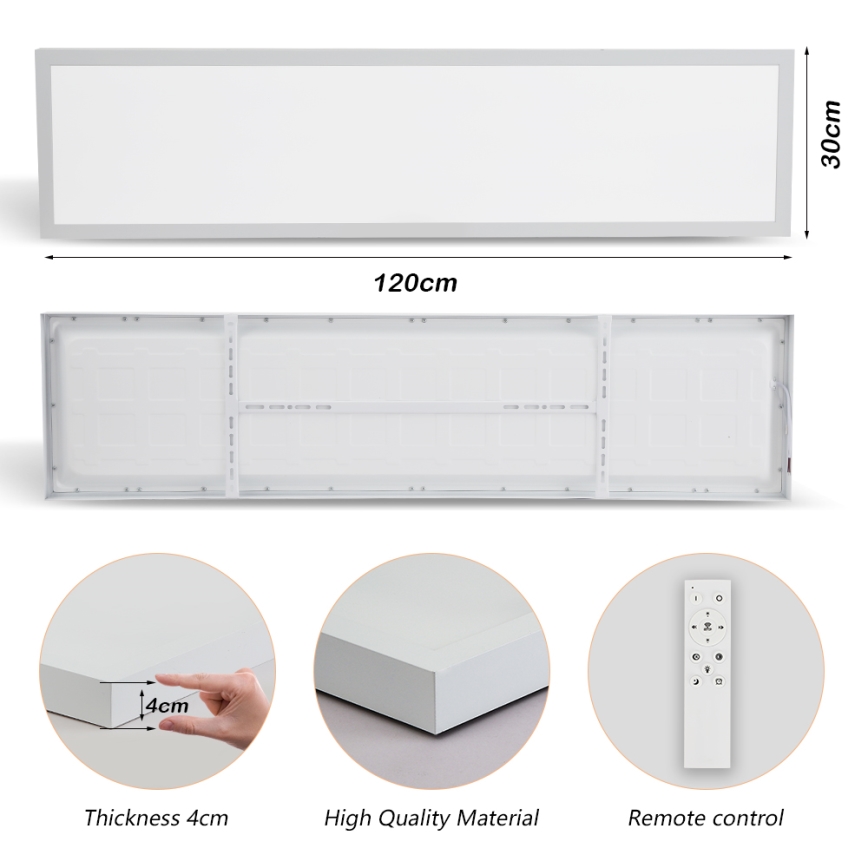 Brilagi - LED Ρυθμιζόμενο φωτιστικό οροφής FRAME SMART LED/50W/230V 30x120 cm 3000-6000K IP44 λευκό + τηλεχειριστήριο