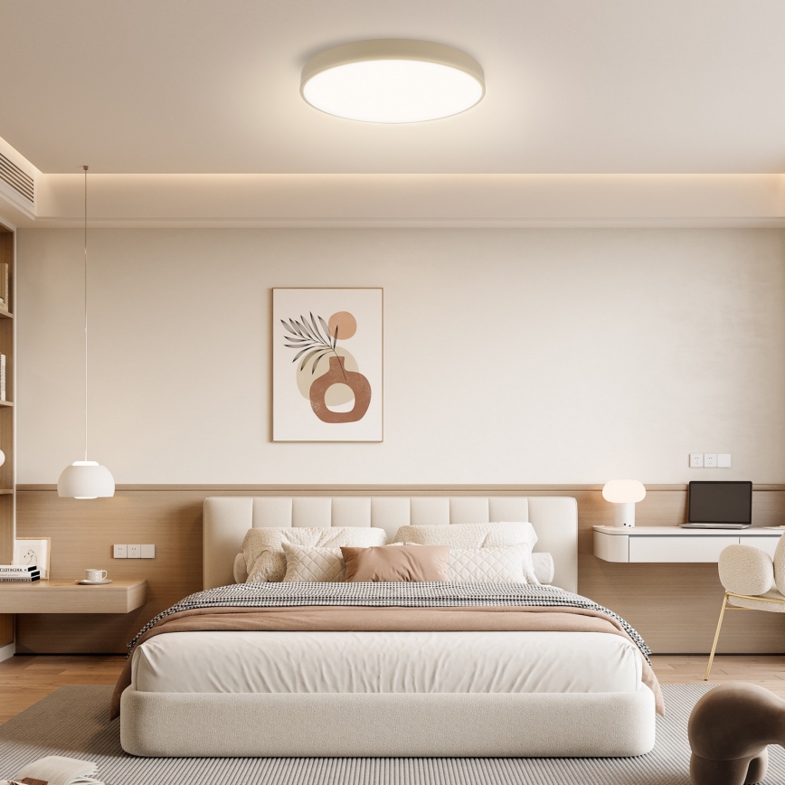 Brilagi - LED Ρυθμιζόμενο φωτιστικό οροφής POOL SMART LED/60W/230V διάμετρος 50 cm Wi-Fi Tuya μπεζ + τηλεχειριστήριο