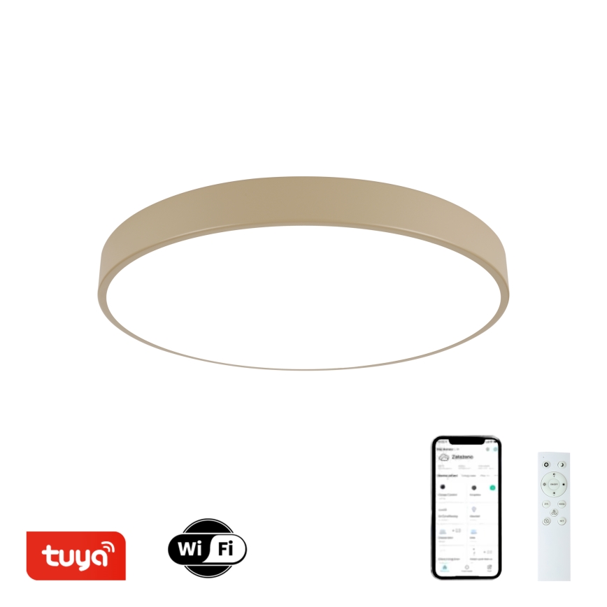 Brilagi - LED Ρυθμιζόμενο φωτιστικό οροφής POOL SMART LED/60W/230V διάμετρος 50 cm Wi-Fi Tuya μπεζ + τηλεχειριστήριο