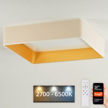 Brilagi - LED ρυθμιζόμενο φωτιστικό οροφής VELVET SQUARE SMART LED/36W/230V 60x60 cm 2700-6500K Wi-Fi Tuya + τηλεχειριστήριο κρεμ