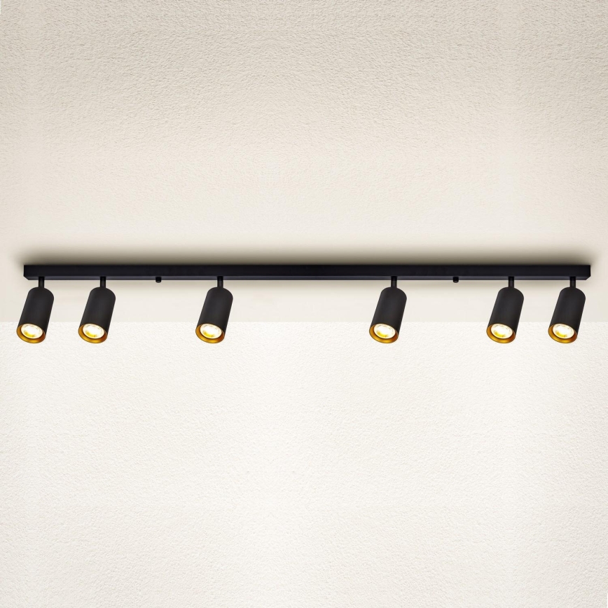 Brilagi - LED ρυθμιζόμενο φωτιστικό σποτ SELE 6xGU10/6,5W/230V 2700-6500K μαύρο/χρυσό