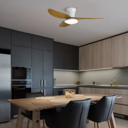 Brilagi - Ρυθμιζόμενος οροφής ανεμιστήρας LED/30W/230V 3000-6500K λευκό/καφέ + τηλεχειριστήριο