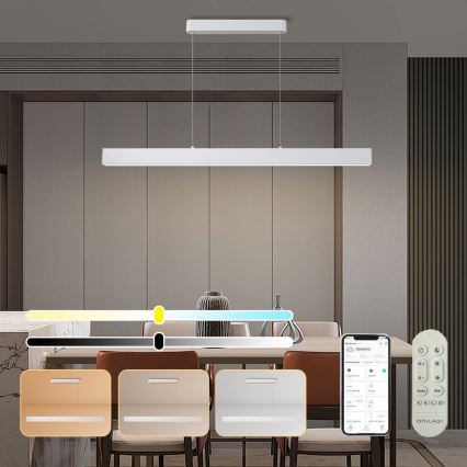 Brilagi - LED Ρυθμιζόμενος Πολυέλαιος SLEEKLINE SMART LED/40W/230V 3000-6000K Wi-Fi Tuya Λευκός + τηλεχειριστήριο
