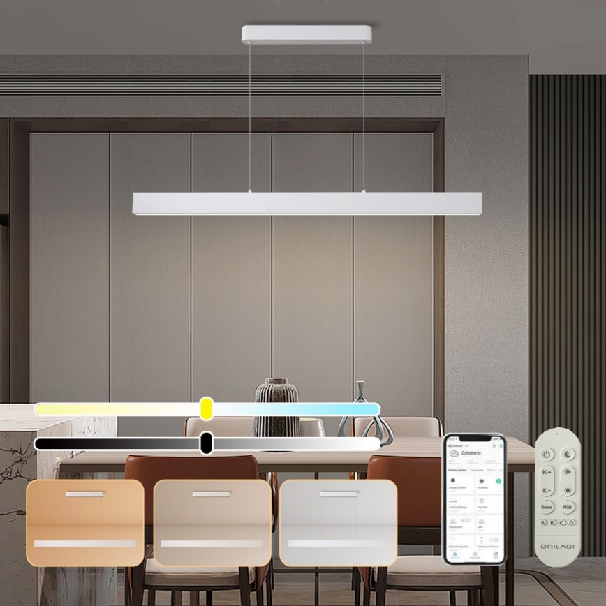 Brilagi - LED Ρυθμιζόμενος Πολυέλαιος SLEEKLINE SMART LED/40W/230V 3000-6000K Wi-Fi Tuya Λευκός + τηλεχειριστήριο