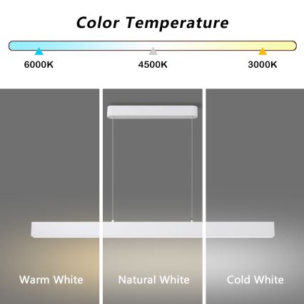Brilagi - LED Ρυθμιζόμενος Πολυέλαιος SLEEKLINE SMART LED/40W/230V 3000-6000K Wi-Fi Tuya Λευκός + τηλεχειριστήριο