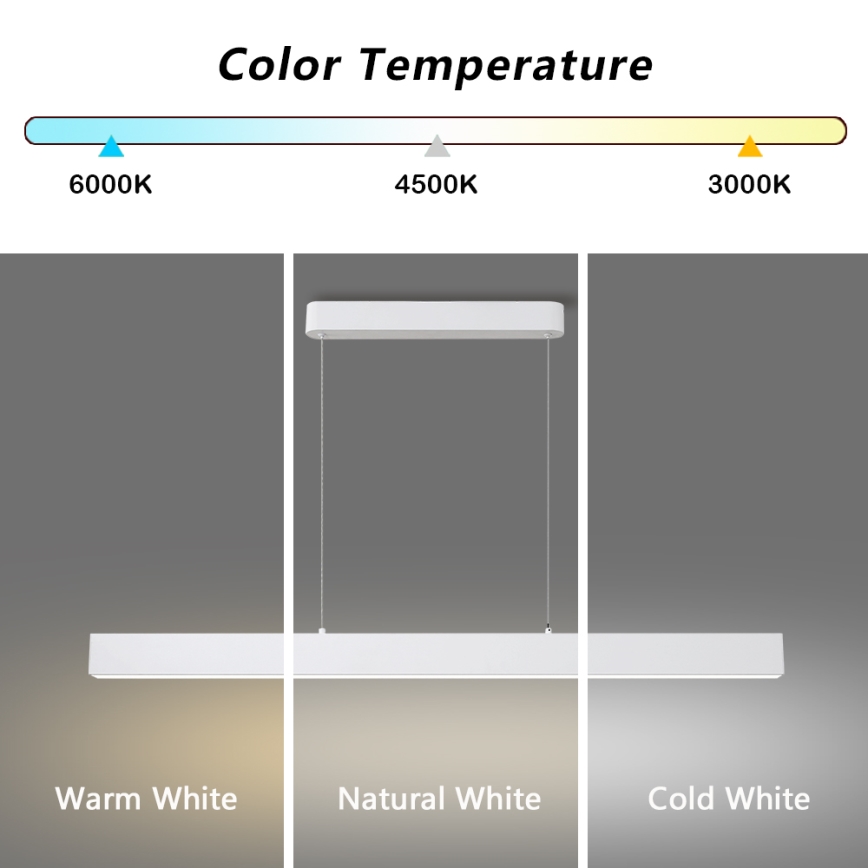 Brilagi - LED Ρυθμιζόμενος Πολυέλαιος SLEEKLINE SMART LED/40W/230V 3000-6000K Wi-Fi Tuya Λευκός + τηλεχειριστήριο