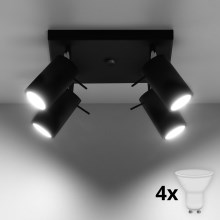 Brilagi -  LED Σποτ ASMUS 4xGU10/7W/230V μαύρο