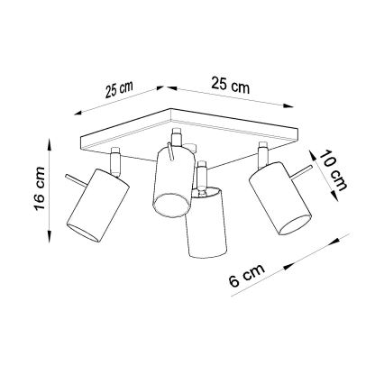 Brilagi -  LED Σποτ ASMUS 4xGU10/7W/230V μαύρο