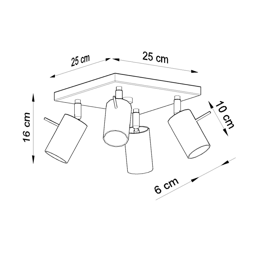 Brilagi -  LED Σποτ ASMUS 4xGU10/7W/230V μαύρο