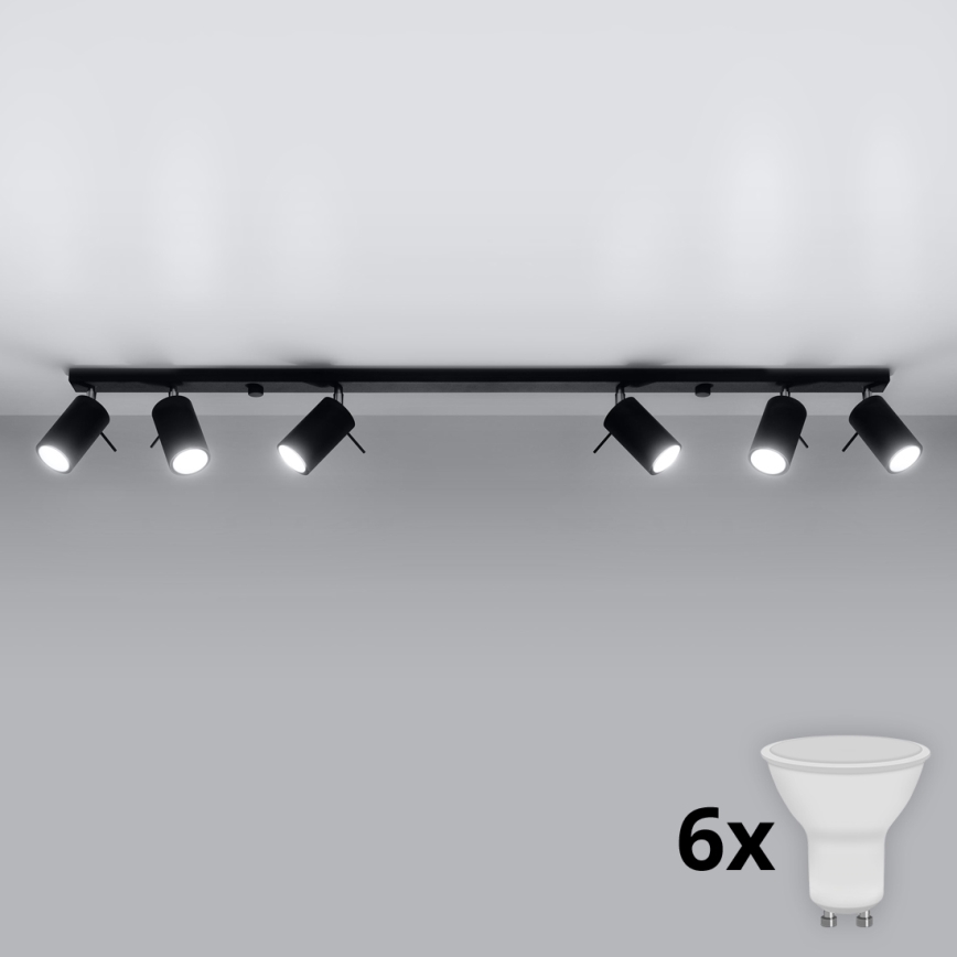 Brilagi -  LED Σποτ ASMUS 6xGU10/7W/230V μαύρο