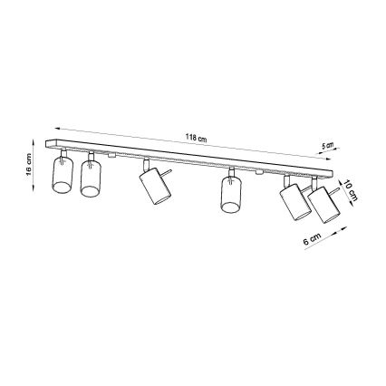 Brilagi -  LED Σποτ ASMUS 6xGU10/7W/230V μαύρο