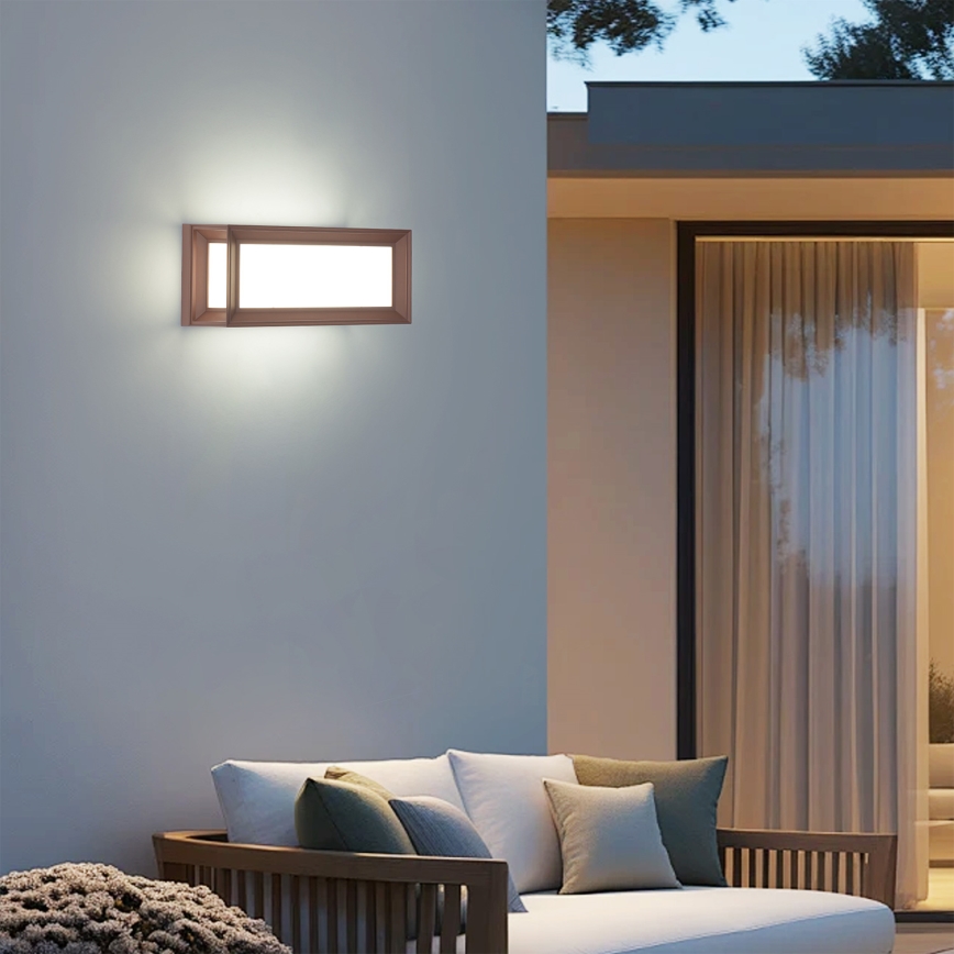 Brilagi - Επιτοίχιο φωτιστικό εξωτερικού χώρου LED PARKER LED/12W/230V 3000/4500/6000K καφέ IP44