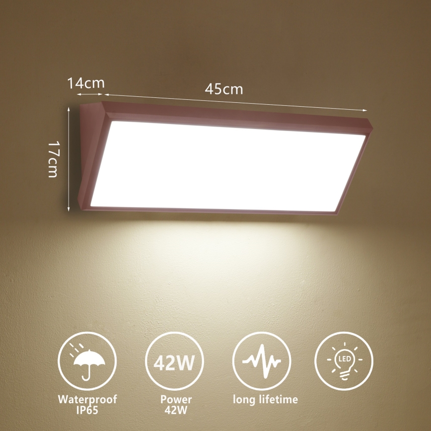 Brilagi - Επιτοίχιο φωτιστικό εξωτερικού χώρου LED TRIANGLE LED/42W/230V 45 cm καφέ IP65