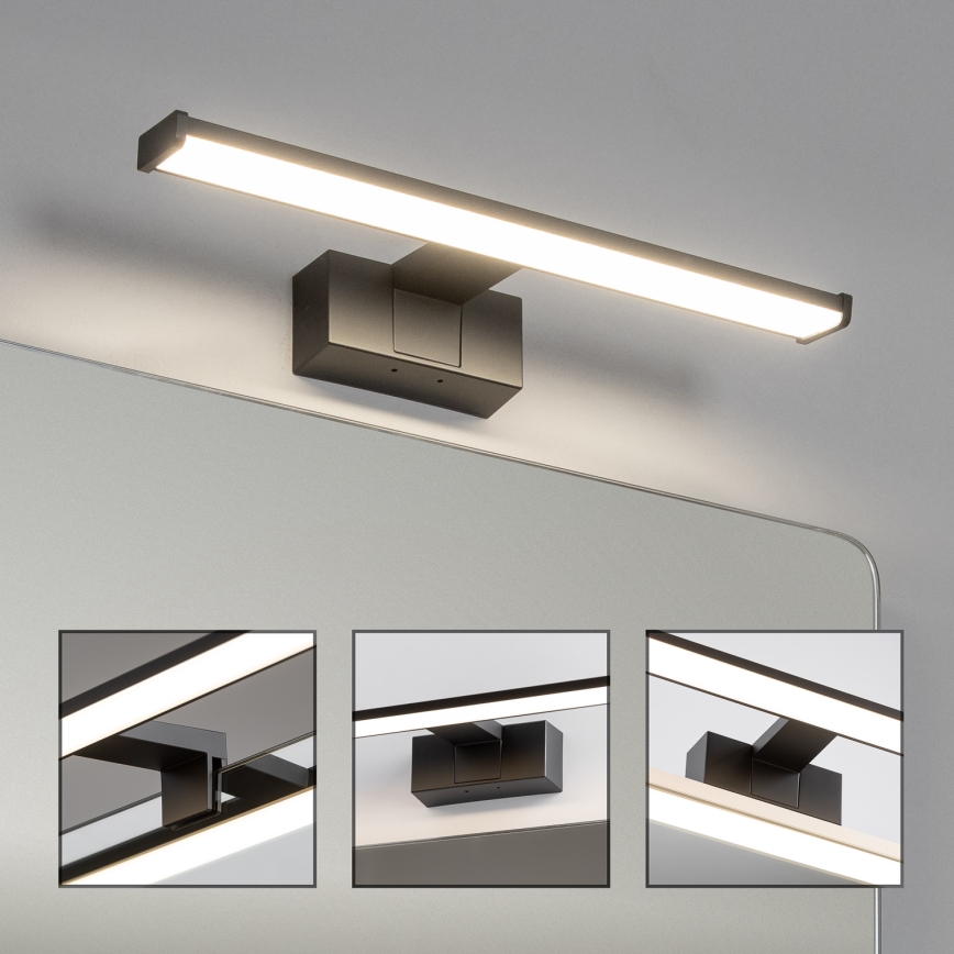 Brilagi - LED φωτισμός καθρέφτη μπάνιου 3-σε-1 VESTRA LED/8W/230V 40 cm IP44 μαύρο