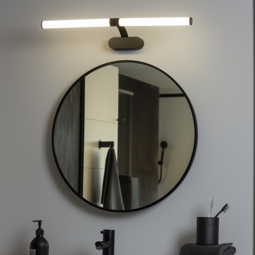 Brilagi - Φωτιστικό καθρέφτη μπάνιου LED 2 σε 1 TUBEO LED/8W/230V 60 cm IP44 μαύρο