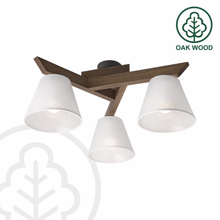 Brilagi - LED Οροφής φωτιστικό ANTHONY 3xE14/40W/230V δρυς καρυδιά/λευκό