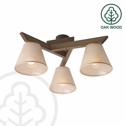 Brilagi - LED Οροφής φωτιστικό ANTHONY 3xE14/40W/230V δρυς καρυδιά/μπεζ