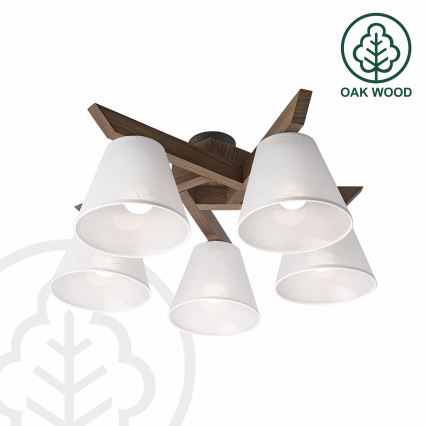Brilagi - LED Οροφής Φωτιστικό ANTHONY 5xE14/40W/230V δρυς καρυδιά/λευκό