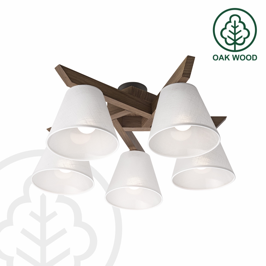 Brilagi - LED Οροφής Φωτιστικό ANTHONY 5xE14/40W/230V δρυς καρυδιά/λευκό