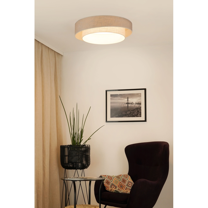Brilagi - LED Dimmable φωτιστικό οροφής DOVER SHINE LED/24W/230V 3000/4000/6500K γκρι/κρεμ + τηλεχειριστήριο