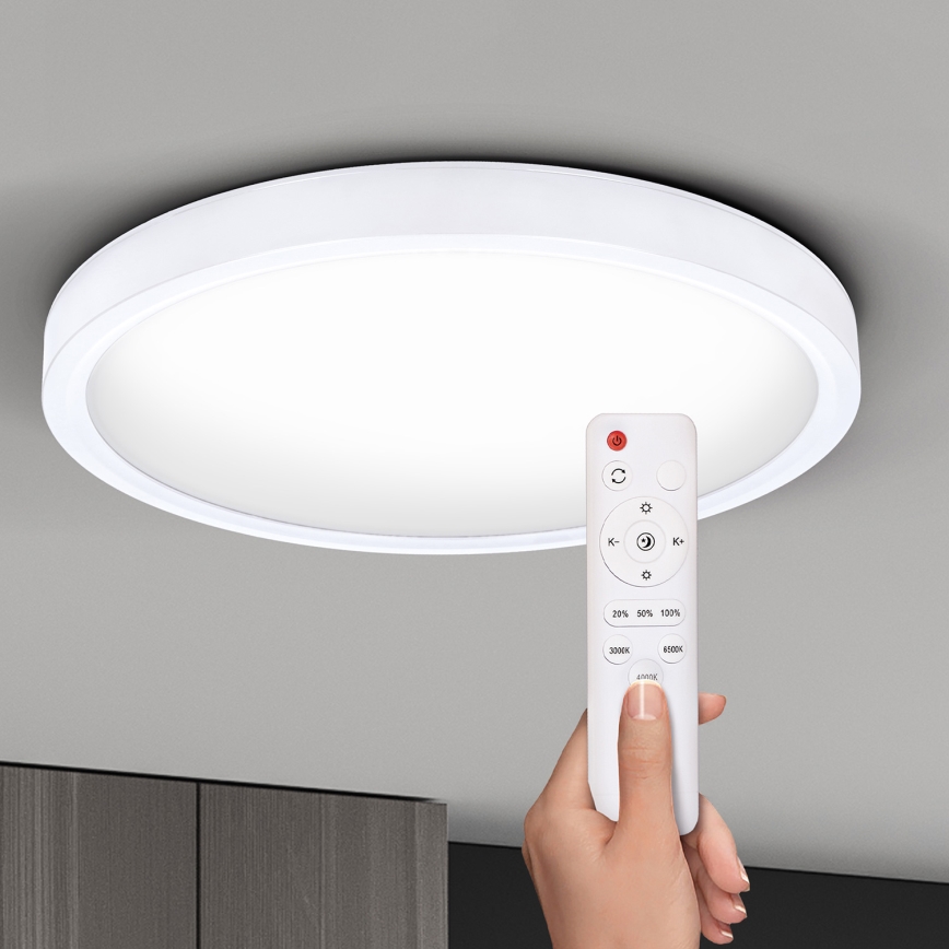 Brilagi - LED Dimmable φωτιστικό οροφής ESTELA LED/36W/230V 3000-6500K ø 30 cm λευκό + τηλεχειριστήριο