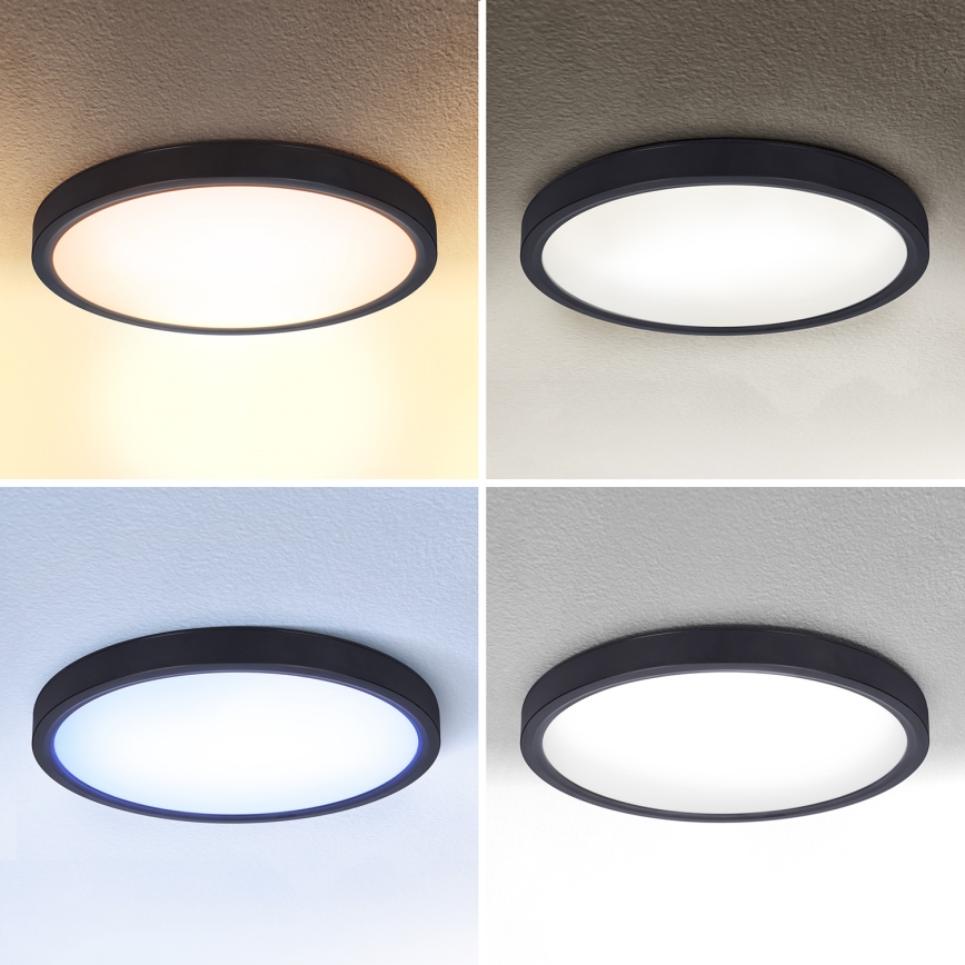 Brilagi - LED Dimmable φωτιστικό οροφής ESTELA LED/36W/230V 3000-6500K ø 30 cm μαύρο + τηλεχειριστήριο