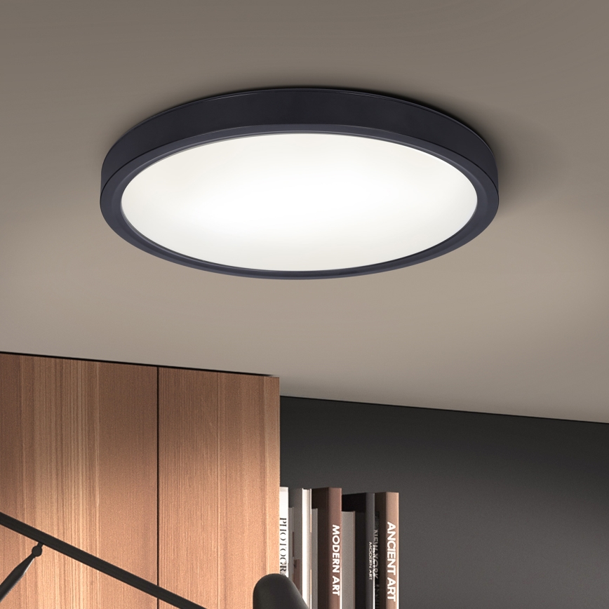 Brilagi - LED Dimmable φωτιστικό οροφής ESTELA LED/36W/230V 3000-6500K ø 30 cm μαύρο + τηλεχειριστήριο
