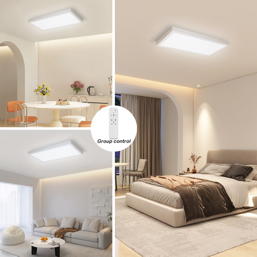 Brilagi - Φωτιστικό οροφής μπάνιου dimming LED FRAME SMART LED/30W/230V 30x60 cm 3000-6000K IP44 λευκό + τηλεχειριστήριο