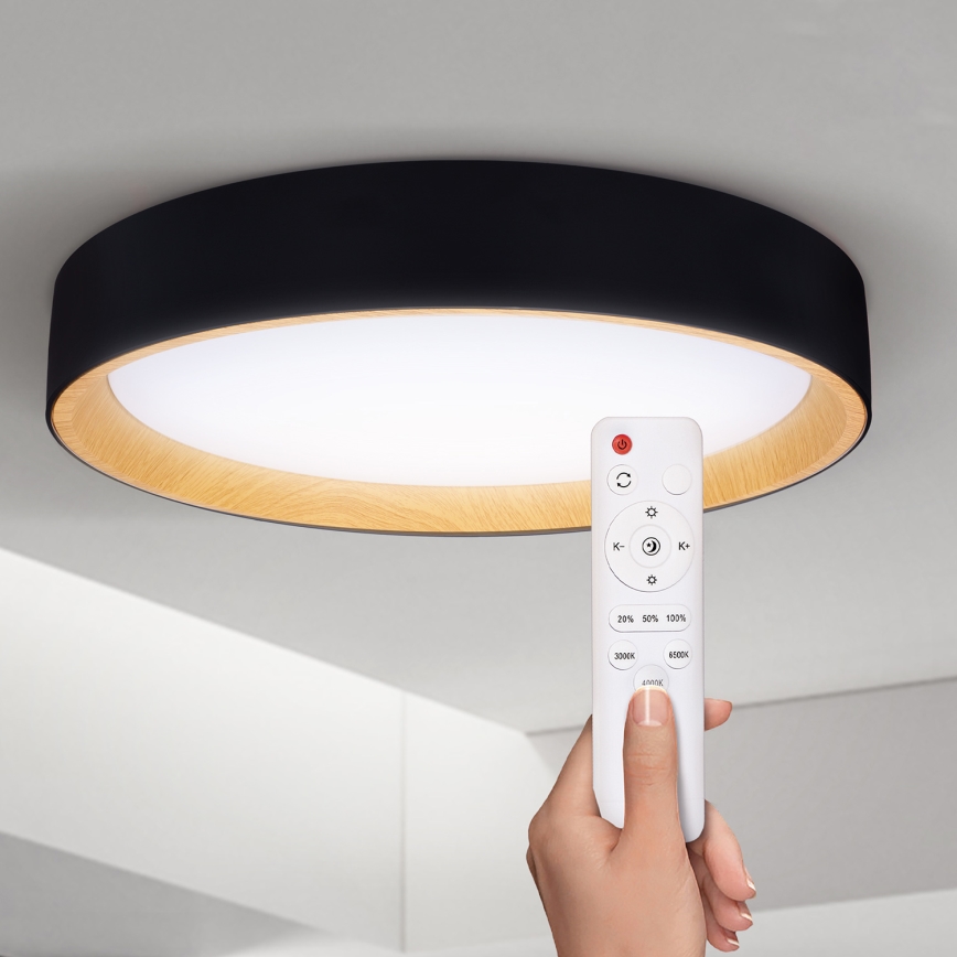 Brilagi - LED Dimmable φωτιστικό οροφής LARIOS LED/48W/230V 3000-6500K ø 39 cm μαύρο + τηλεχειριστήριο