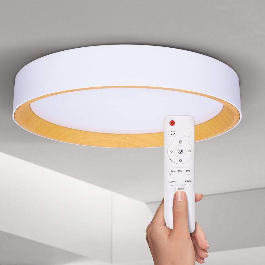 Brilagi - LED Dimmable φωτιστικό οροφής LARIOS LED/60W/230V 3000-6500K ø 49 cm λευκό + τηλεχειριστήριο