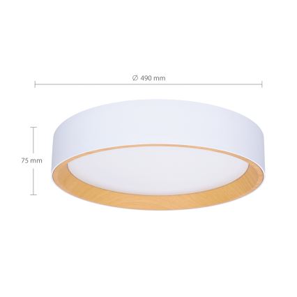 Brilagi - LED Dimmable φωτιστικό οροφής LARIOS LED/60W/230V 3000-6500K ø 49 cm λευκό + τηλεχειριστήριο