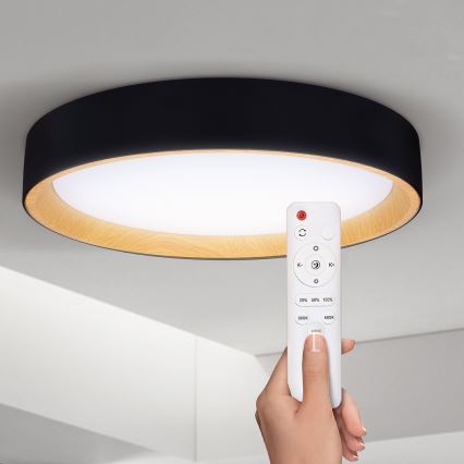 Brilagi - LED Dimmable φωτιστικό οροφής LARIOS LED/60W/230V 3000-6500K ø 49 cm μαύρο + τηλεχειριστήριο
