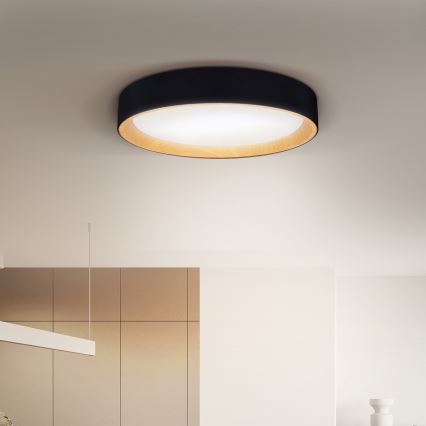 Brilagi - LED Dimmable φωτιστικό οροφής LARIOS LED/60W/230V 3000-6500K ø 49 cm μαύρο + τηλεχειριστήριο